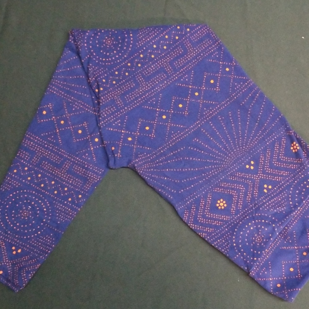 Navy and Coral Lularoe TC leggings NWT